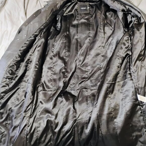 Nasty Gal black leather studded coat, size 8,  like new! - Picture 12 of 16